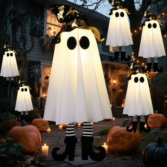 Glowing Witch Ghost LED Light - 18.11" Halloween Hanging Pendant Decor with 3 Light Modes (Flashing/Blinking/Steady) - Spooky Party Decorations for , Porch & Indoor Halloween Displays