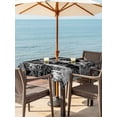 thumbnail image 3 of Outdoor Tablecloth with Umbrella Hole for Patio/Picnic/Party/Camping, Black Architecture Waterproof Table Cloth Square Cover Washable, Abstract City Eiffel Tower Modern (60"x 60"), 3 of 9