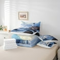 thumbnail image 4 of Erosebridal Ocean Wave Bedding Sets Full Size, Coastal Lighthouse Comforter Sets with Sheets, 3D Scenery Decor, Reversible 7pcs, 4 of 6