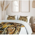 thumbnail image 6 of Ambesonne Tattoo Duvet Cover Sets, Lion, 2-Queen, Yellow Brown and White, 6 of 7