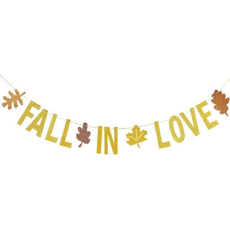 Gold Glittery Fall In Love Banner For Thanksgiving Holiday Party Decorations Theme Wedding Decor Autumn Mantle Home Canada - Fallas Home Decor Gold Glittery Fall In Love Banner For Thanksgiving Holiday Party Decorations Theme Wedding Decor Autumn Mantle Home Canada - Fallas Home Decor