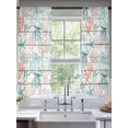 thumbnail image 2 of Teal Jellyfish Starfish Sheer Curtains 2 Panels Set Summer Beach Coral Shell Board Sheer Window Curtains Light Filtering Rod Pocket Voile Drapes for Bedroom Living Room 52"x63", 2 of 8
