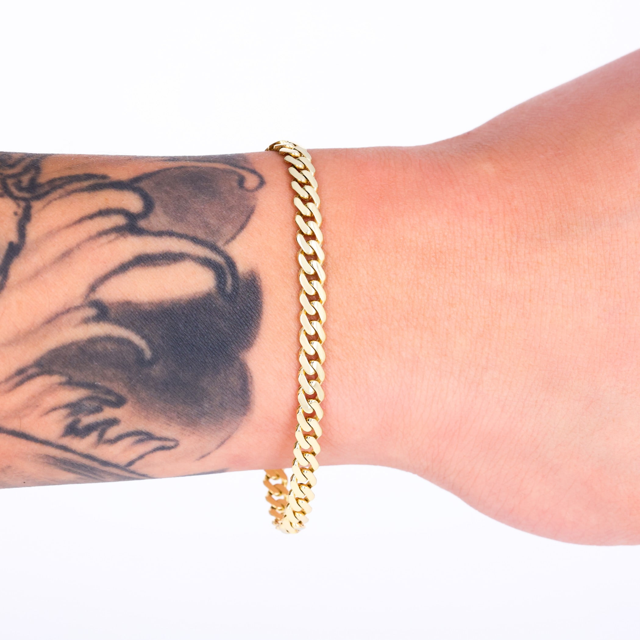 Nuragold 10k Real Yellow Gold Royal Monaco 5mm Miami Cuban Link Bracelet (6"-9") Italian Jewelry for Men & Women