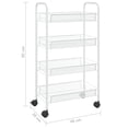 thumbnail image 5 of vidaXL 4-Tier Kitchen Trolley White 46x26x85 cm Iron, 5 of 5