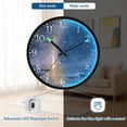 thumbnail image 5 of Voice Activated Clock with Glow Light 12 Inch Large Silent Wall Clock Battery Operated for Home Decor Sky Full Of Shooting Stars, 5 of 8
