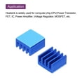 thumbnail image 4 of Uxcell 20Pcs 9x9x5mm Heatsink Aluminum Radiator With Thermal Sticker for Chip CPU, Power Transistor, FET, IC,Sapphire, 4 of 6