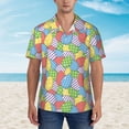 thumbnail image 2 of Picia Colorful Easter eggs Pattern Men's Hawaiian Shirt – Soft Cotton Regular Fit Short Sleeve Shirt, Casual Beach Shirt for Summer, Vacation, and Outdoor Wear,Large, 2 of 7