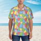 thumbnail image 2 of Balery Colorful Easter eggs Camisas hawaianas de manga corta para hombre, camisas playeras de corte holgado, camisas de vacaciones con botones,XX-Large, 2 of 7