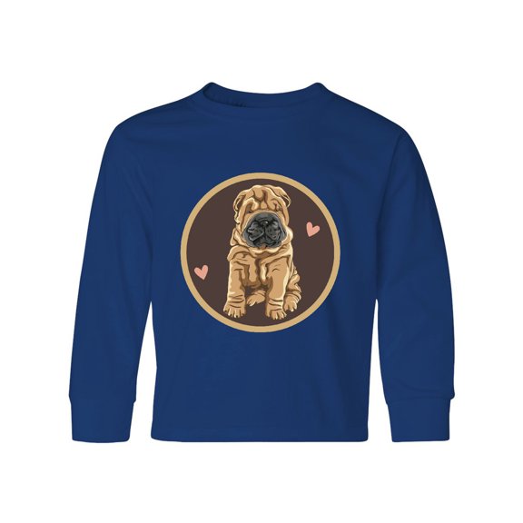 Inktastic Chinese Shar-Pei Dog Art Long Sleeve Youth T-Shirt
