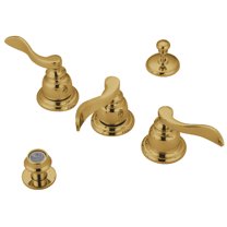 Kingston Brass KB8322NFL NuWave French Bidet Faucet with Brass Pop-Up, Polished Brass