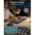 thumbnail image 4 of Wireless Keyboard and Mouse Combo, Rechargeable 4000mAh, RGB Backlit, Full Size Keyboard with Wrist Rest & Phone Holder, Quiet 2.4GHz Wireless, USB-A/C for Windows – Black, 4 of 9