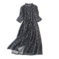 thumbnail image 2 of Jusqu'à 65 % de Rabais! Robes d'Été Mode pour Femmes 2024 Grande Taille Manches Mi-Longues Coton Lin Chemise à Fleurs Robe à Col à Revers Ample à Boutons à Bretelles Robe d'Été, 2 of 6