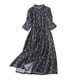 thumbnail image 2 of Puntoco Vestido De Manga Corta Con Cuello En V, Camisa Floral Para Mujer, Vestido Con Cinturón Y Botones De Manga Media, Negro 3Xl, 2 of 6