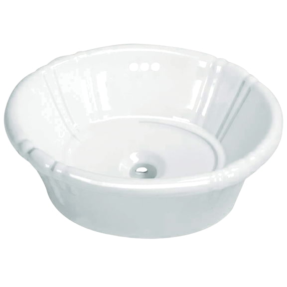 Kingston Brass EV18157 Vintage 18-1/8" Ceramic Single Bowl Drop-In Bathroom Sink, White