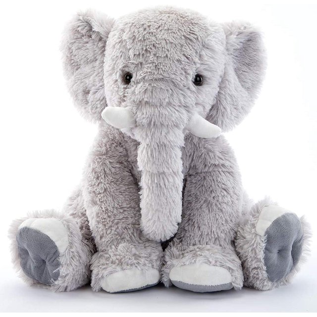 Xishao Gray Stuffed Elephant Soft Stuffed Animal Plush Toy 20'' Gris Gris Xishao Juguetes