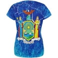 thumbnail image 2 of New York Vintage Distressed State Flag All Over Womens T Shirt Multi 2XL, 2 of 2