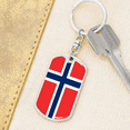 thumbnail image 6 of Norway Flag Swivel Keychain Dog Tag Stainless Steel or 18k Gold, 6 of 10