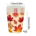 thumbnail image 3 of Thanksgiving Maple Leaf Pattern Disposable Paper Cups – 25-Piece Tableware Set for Party Decoration & Catering, Easy Cleanup, 3 of 6