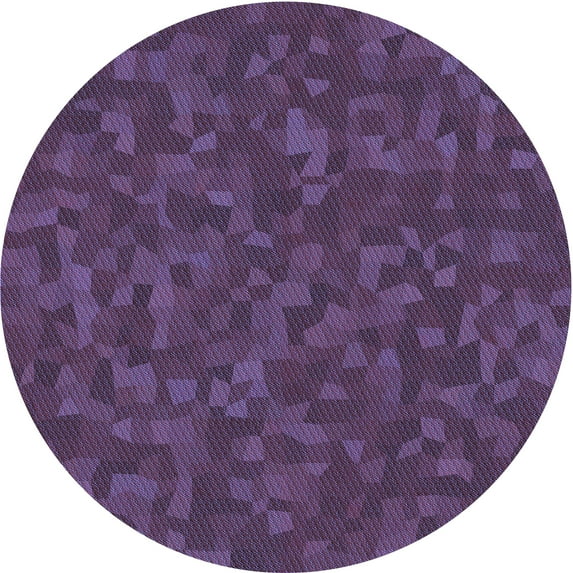 Ahgly Company Machine Washable Indoor Round Transitional Plum Purple Area Rugs, 4' Round