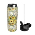 thumbnail image 2 of Fuzoiu Daisies And Wildflowers Print 18oz Insulated Sports Kettle, Outdoor Sport Gym Stainless Steel Water Bottle With Straw Lid, 2 of 8