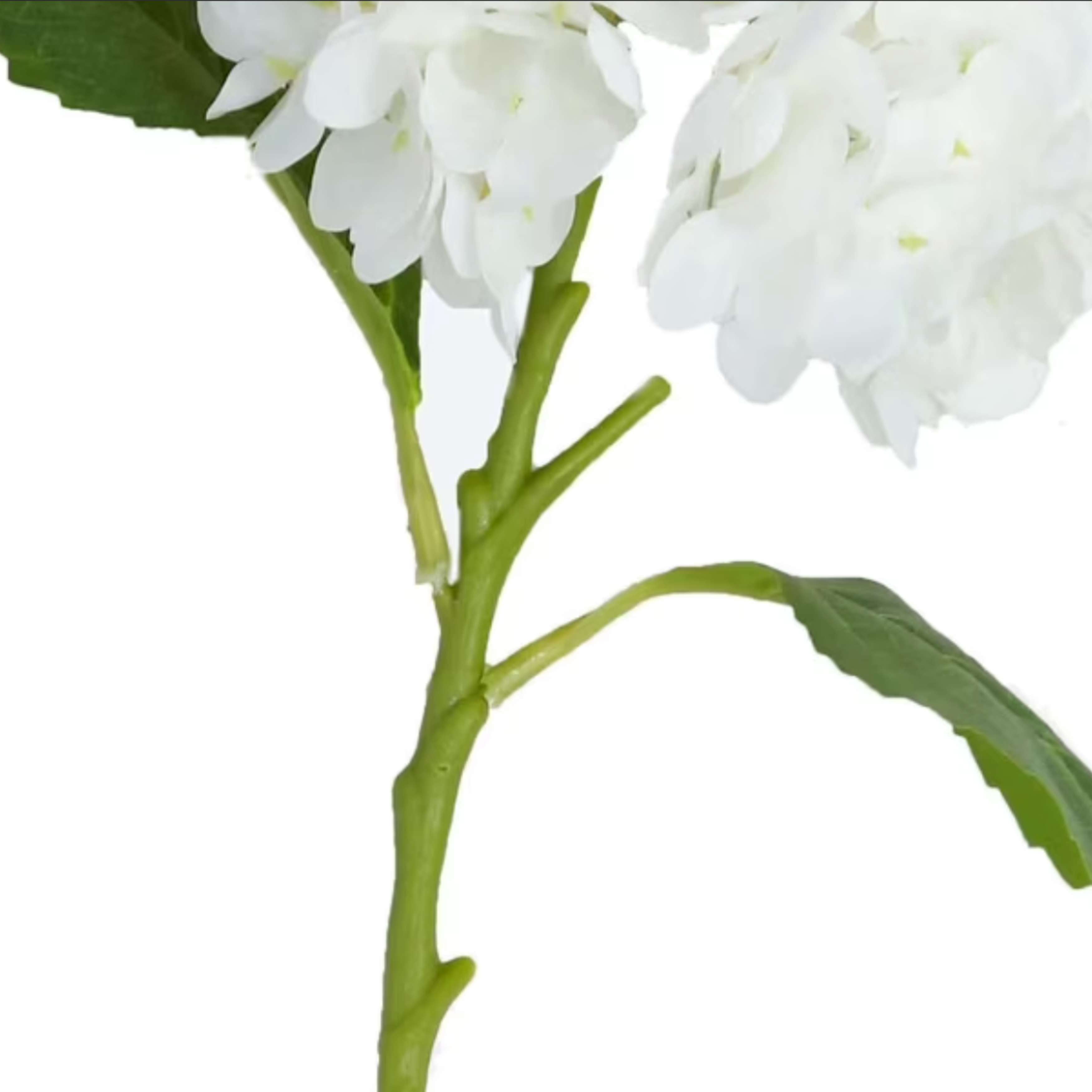 My Texas House Faux Hydrangea Stem, White, 17.75"