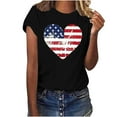 thumbnail image 2 of SOOMLON Independence Day Vintage Tees for Women Heart Fourth of July Shirts Crew Neck Red White and Blue Tops Short Sleeve Beach T-Shirt Y2k Tee Blouse Clothes, 2 of 4