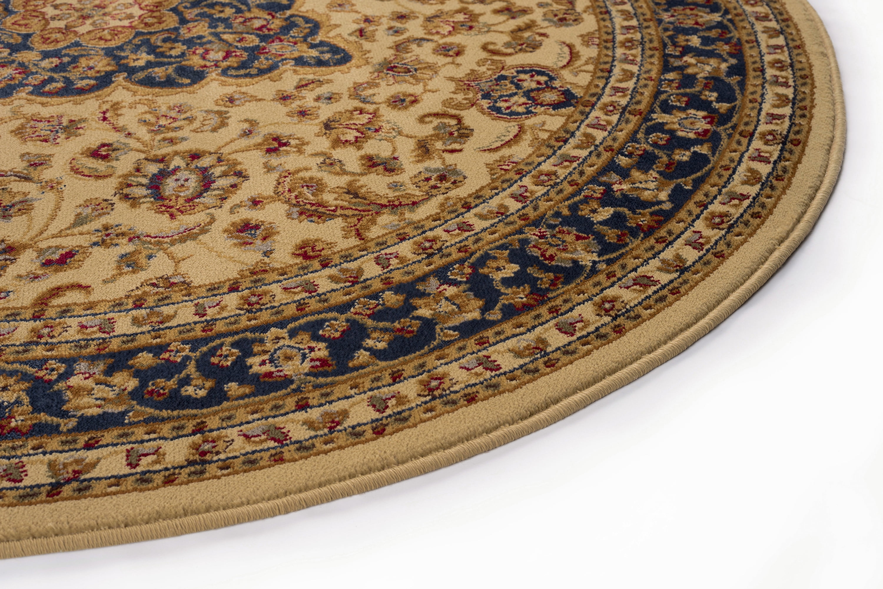 Sensation Transitional Ivory and Scarlet Indoor Area Rug, 6.7' x 9.6' Oval
