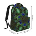 thumbnail image 2 of Pofeuu Peacock Feathers Print Backpack for Men and Women - Basic Bookbag Casual Daypack Backpacks for College Work Travel-One Size, 2 of 5