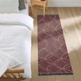 thumbnail image 3 of Yayeee Runner Rug for Bedroom 2'x6' Machine Washable Hallway Non Slip Mat, Circular Gold Pattern, 3 of 8