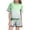 Light Green, variant on Girls Gradient Ombre Print Summer Outfit, Short Sleeve Crewneck Top and Active Shorts 2-Piece Loungewear Set with Pockets for Girls Juniors