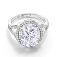 thumbnail image 3 of Gem Stone King 925 Sterling Silver Moissanite Ring | 5.97 Cttw | Oval 12X10MM | Wedding Engagement Anniversary Promise Ring for Women | Size 5,6,7,8,9, 3 of 5