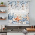 thumbnail image 4 of Blue Coastal Sheer Curtains 54" Long, Summer Beach Starfish Weeping Eucalyptus Vintage Light Filering Curtains, Breathable Simi Curtain Privacy Drapes for Kitchen Bathroom Small Window Treatment, 4 of 9