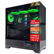 Hachiman PC Tora Gaming PC, AMD Ryzen 7 7800X3D, Radeon RX 9070XT 16GB, 32GB DDR5 6000MHz RGB, 2TB Gen4 NVMe SSD, 360 A-RGB AIO, Wi-Fi 6, Windows 11 Home, Desktop Computer
