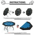 thumbnail image 6 of 8-Player Octagonal Poker Table with Metal Frame, Water-Resistant Padded Rail, and Stainless Steel Cup Holders – Perfect for Texas Hold'Em, Blackjack, and Home Casino Games, 6 of 8