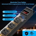 thumbnail image 2 of CRST Mountable Long Power Strip, 8-Outlet 2100 Joules Heavy Duty Surge Protector, Slim Metal Power Bar with 6ft 14AWG Cord for Wall Mount, Under Desk, Garage, Workshop, and Office, ETL Listed, 2 of 6