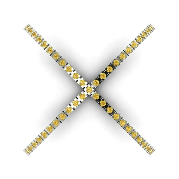 0.245 ct Round Cut Natural Citrine Statement 14K White Gold Womens Engagement Ring