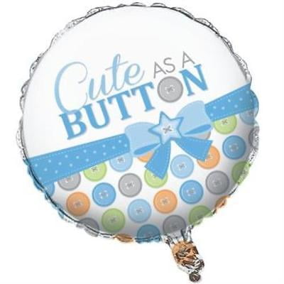 - Cute As A Button Boy Foil Balloon, 4PK