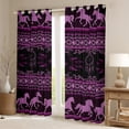 thumbnail image 4 of jejeloiu Farm Horse Dreamcatcher Black Out Curtains,Aztec Geometric Pattern Curtains Pack of 2 (42x63 Each),Purple Black Bedroom Curtains For Boys,Microfiber Bedroom Decor, 4 of 6