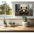 thumbnail image 4 of Nature Forest Bear Canvas Wall Art Wild Animals Forest Painting Picture Wall Decor Brown Bear in the Moutain Posters Print Artwork for Bathroom Bedrooms Living Rooms Home Decor, 4 of 6