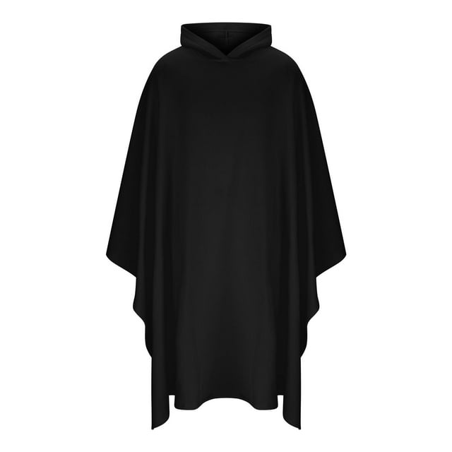 Abrigo unisex informal de moda de color liso de manga larga con capucha, abrigo tipo capa de poliéster.