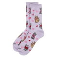 thumbnail image 3 of MeMoi Women's Fur-Ever Hearts Rayon From Bamboo Crew Socks - Womens - Female, 9-11, Lavender, 3 of 3