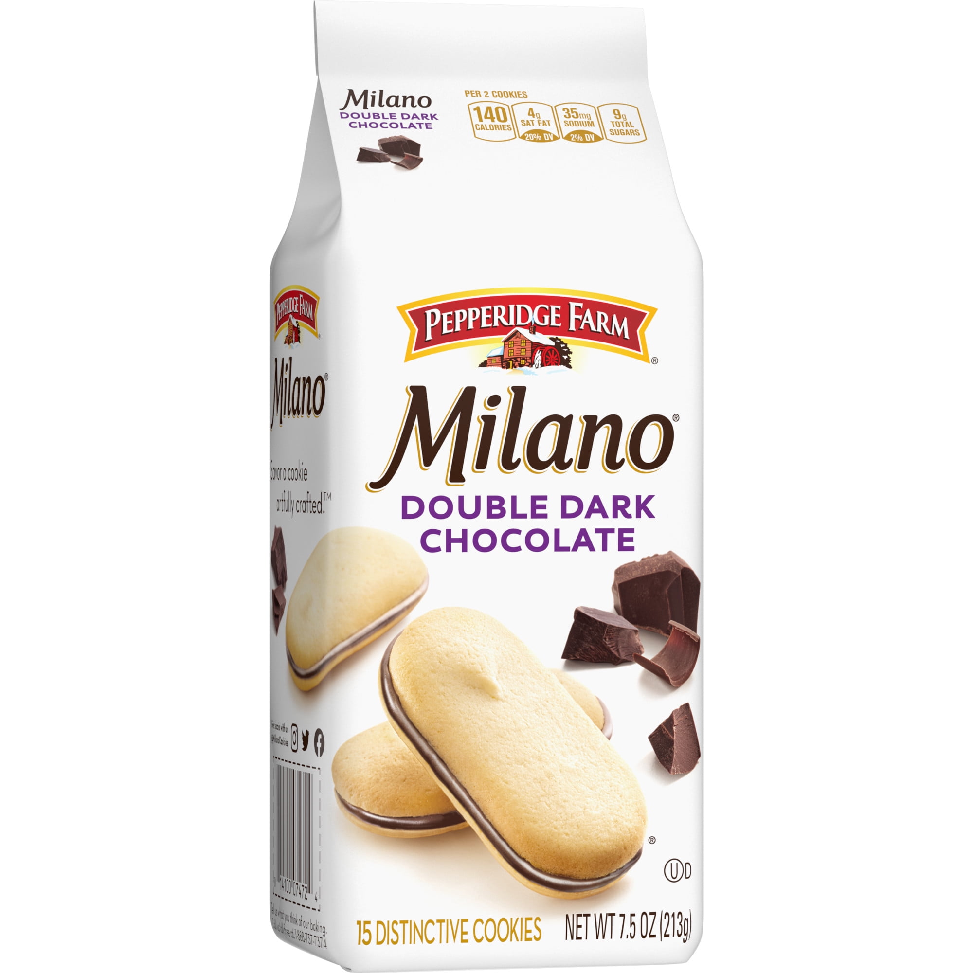 Pepperidge Farm Milano Double Dark Chocolate Cookies, 7.5 oz. Bag