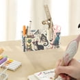 thumbnail image 7 of Cat and Dog Paw Acrylic Pencil Pen Holder Cup 4 Compartments Desktop Organiser 7.87"x2.78"x3.54", 7 of 7