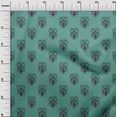 thumbnail image 2 of oneOone Viscose Chiffon Dusty Teal Green Fabric Leaves & Floral Block Craft Projects Decor Fabric Printed By The Yard 42 Inches Wide, 2 of 4