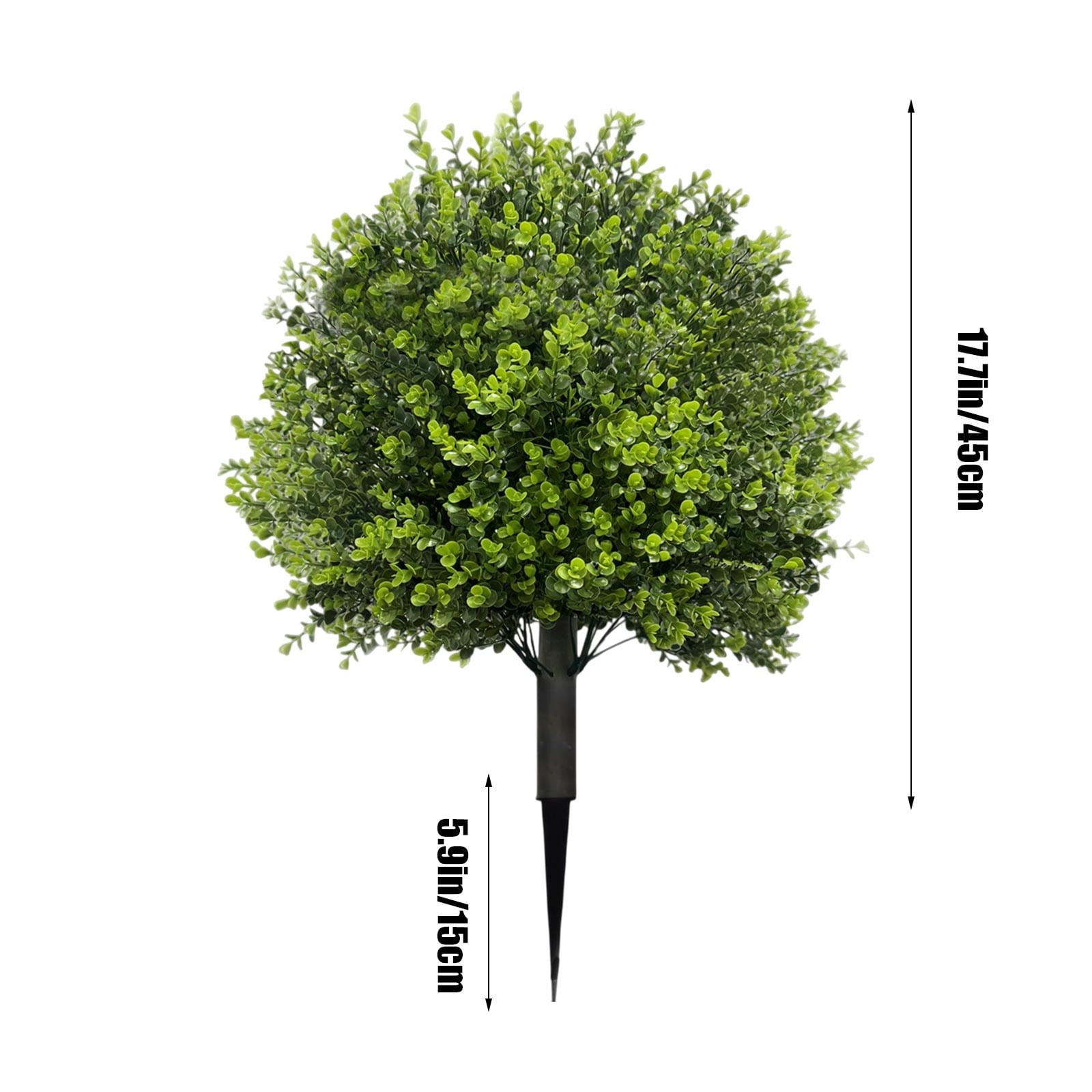 OUGPISTIYK Artificial Cedar Topiary Ball Trees with Ground Spikes, 23" Fake Bushes Plants, Fade Resistant Artificial Shrubs Tree for Indoor Outdoor Front Porch Decor (2 Pcs, Green)