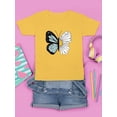 thumbnail image 3 of Half Butterfly Half Daisy T-Shirt Juniors -Image by Shutterstock,  x-Small, 3 of 4