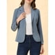 thumbnail image 5 of Blazer de trabajo para mujeres INSPIRE CHIC con solapa, manga larga, traje blazer en gris azul, talla 2XL, 5 of 7