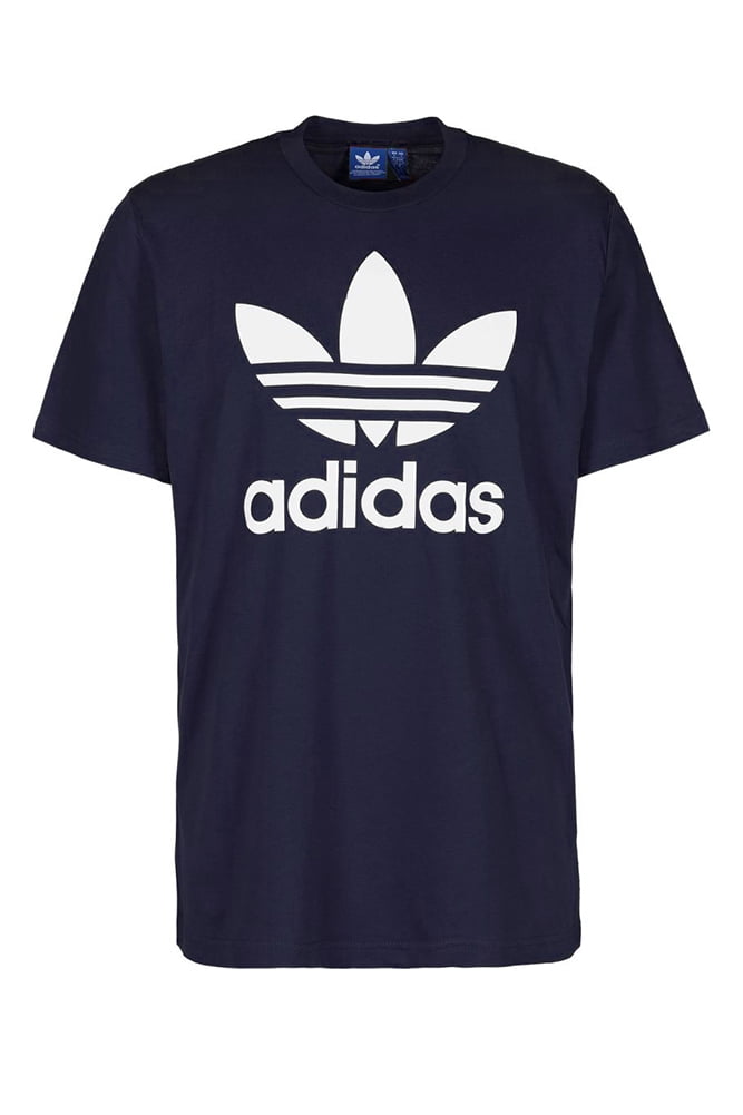 Adidas Men's Short-Sleeve Trefoil Logo Graphic T-Shirt Blue L -