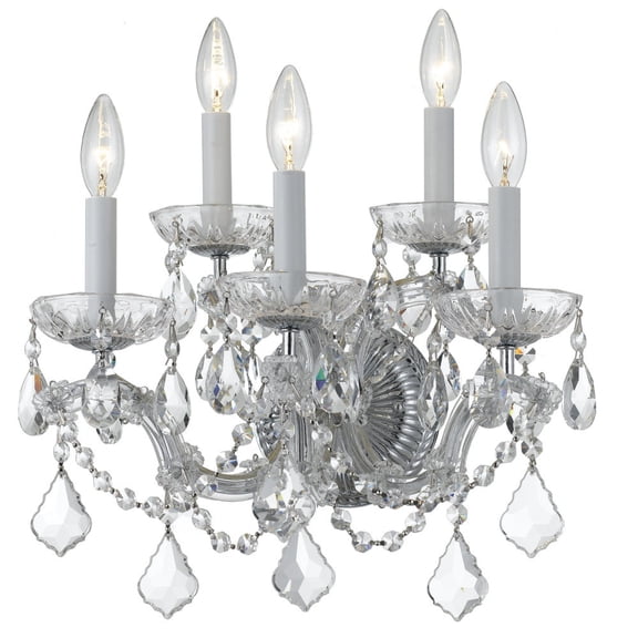 Maria Theresa 5 Light Swarovski Strass Crystal Polished Chrome Sconce