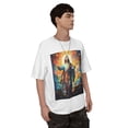 thumbnail image 3 of White Cotton Short Sleeve Tee with Watercolor Cartoon Jesus Print – 100% Pure Cotton, Comfortable and Breathable, 3 of 6